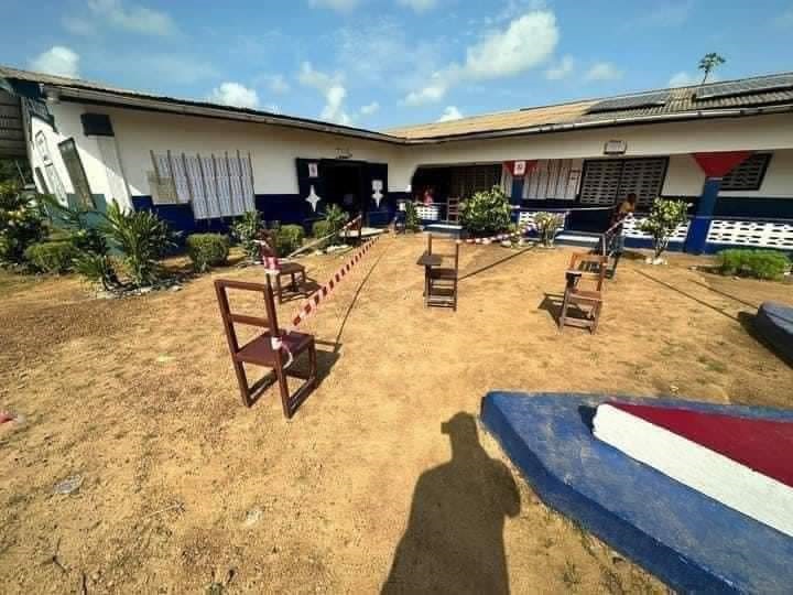 MEN WEARING BLACK APPEAR AT POLLING CENTERS IN LIBERIA