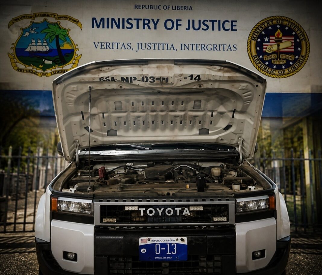 JUSTICE MINISTRY REJECTS DRUG CARTEL CLAIMS OVER MINISTER TWEH’S OFFICIAL VEHICLE JUSTICE MINISTRY REJECTS DRUG CARTEL CLAIMS OVER MINISTER TWEH’S OFFICIAL VEHICLE